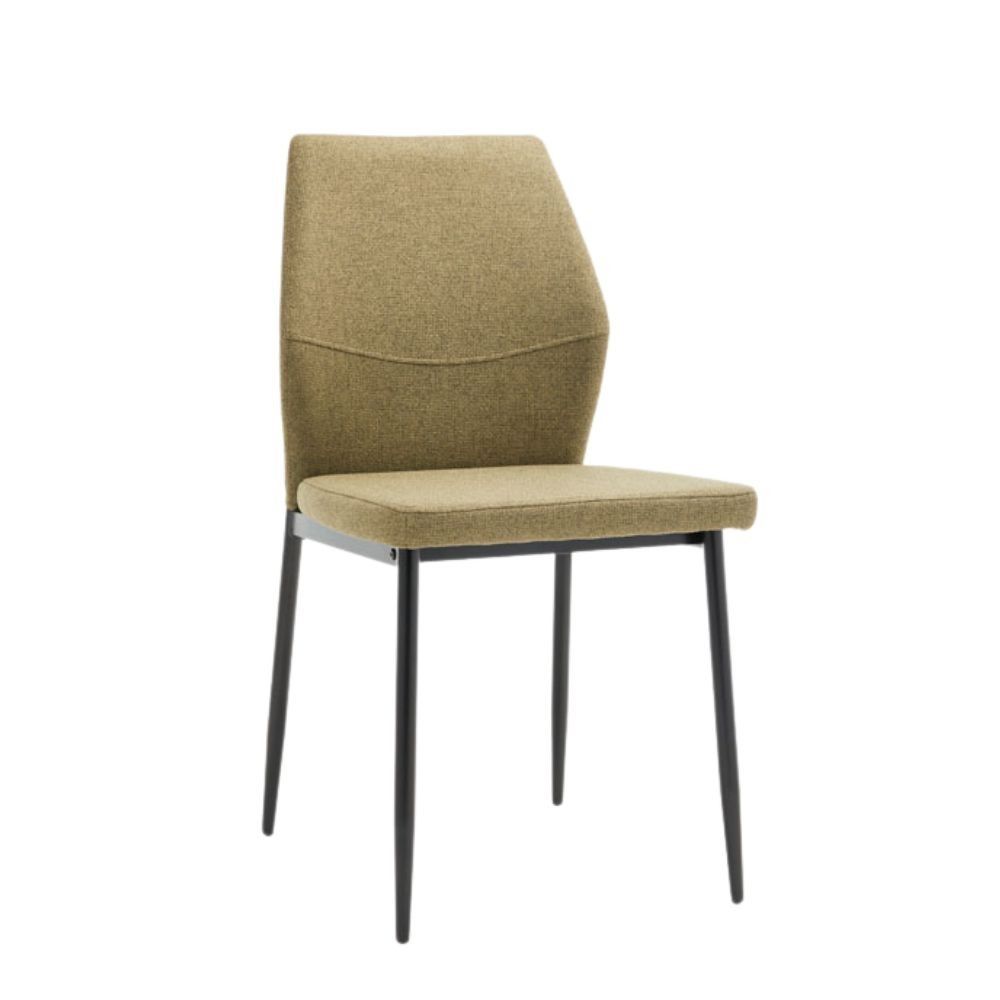 Chaise de salle à manger Mérida rembourrée en tissu Easy Clean vert mousse
