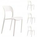 Lot 4 Chaises empilables Roma Blanches 45 x 83 x 55 cm