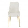 Silla de comedor Briana tapizado repelente al agua Beige - Madera 49 x 96 x 56 cm