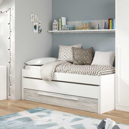 Cama de casal Elliot com prateleira