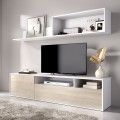 Mobile da Soggiorno TV - Collezione Bay - Bianco - Naturale 180 x 42 x 35 cm