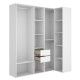 Armadio spogliatoio senza porte Suit angolare Bianco - Rovere Naturale