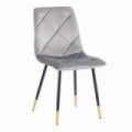 Silla terciopelo gris tejido-metal 45 x 86 x 50 cm