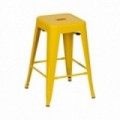 Taburete metálico amarillo Dallas estilo industrial 42 x 61,2 x 42 cm