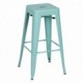 Stool de metal empilhável turquesa Dallas estilo industrial 43,5 x 43,5 x 76,5 cm 43,5 x 76,5 x 43,5 cm