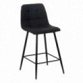 Stool alto com suporte revestido Preto 45 x 92 x 55 cm