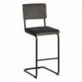 Taburete alto con respaldo Contract estructura metálica tapizado Taupe 48 x 56 x 82 cm 44 x 115 x 50 cm