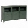 Vetrina espositiva industriale in metallo verde menta con 3 porte 120 x 76 x 35 cm.