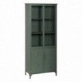 Vetrina industriale in metallo verde menta a 4 ante, misura 72 x 178 x 35 cm.