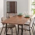 Tavolo da pranzo Lagom in legno della gomma marrone - nero 180 x 80 x 76 cm 180 x 76 x 80 cm