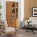 Vitrina Marigni 4 puertas color natural 84,5 x 198 x 42,5 cm