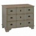 Cómoda de madera de abeto vintage Taupe - Natural 3 cajones 100 x 80 x 45 cm