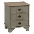 Mesita de noche en madera estilo clásico 3 cajones Taupe 50 x 60 x 35 cm