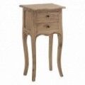 Mesita de noche de madera Mindi Natural 2 cajones 40 x 72 x 30 cm