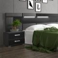 Mesa de cabeceira Magic Cinza Preto 60 x 50 x 39,6 cm