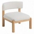 Poltrona in legno rivestita in bianco 62 x 71 x 62 cm