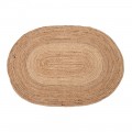 Tappeto ovale in iuta colore naturale 230 x 1 x 160 cm