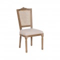 Silla de madera  color natural asiento blanco 44 x 78 x 98 cm 44 x 98 x 48 cm