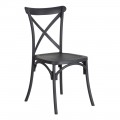 Sedia impilabile in polipropilene grigio scuro 48,5 x 91 x 43 cm