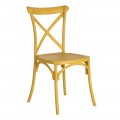 Chaise extensible en polypropylène jaune 48.5 x 91 x 43 cm