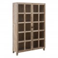 Vitrine 2 portes en bois de manguier blanc rose 120 x 40 x 194 cm 120 x 194 x 40 cm