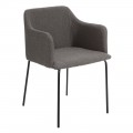 Sedile rivestito con braccia grigie 52,5 x 77 x 53 cm