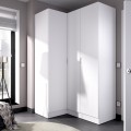 Armoire d'angle 3 portes ESSEN - Blanc 91 x 184 x 133 cm