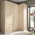 Eckkleiderschrank 4 Türen 2 Schubladen - Essen - Natur 174 x 184 x 91 cm