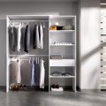 Closet adaptável de grande capacidade com gaveta - Suit - Branco 110/160 x 187 x 40 cm