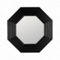 ESPEJO NEGRO MADERA / CRISTAL DECORACIÓN 120 X 7 X 120 CM