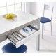 Table de cuisine extensible MARTA avec tiroir extensible