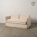 SOFÁ 2 PLAZA CREMA TEJIDO-MADERA 180 X 97 X 89 CM