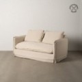 SOFÁ 2 PLAZAS CREMA TEJIDO-MADERA 160 X 95 X 85 CM
