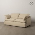 SOFÁ 2 PLAZAS BEIGE TEJIDO-MADERA 180 X 100 X 83 CM