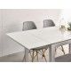 Mesa de cocina extensible cristal KATY Blanco óptico