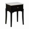 Nachttisch 1 Marmol Schwarz Schublade - Weiß 43 x 61 x 33 cm
