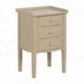 Table de nuit 3 tiroirs DM Creme 43 x 66 x 33 cm