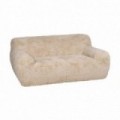 Divano 2 Posti Imbottito Beige Struttura Legno Agglomerato 185x79,50x107 cm