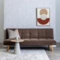 SOFÁ-CAMA TAUPE MADERA DECORACIÓN 175 X 84 X 73 CM