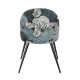 Silla de comedor Adara Velvet Gris Oscuro y Flores - Elegancia y Diseño