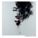 Cuadro mujer abstracta en acuarela | Cristal templado 120 x 120 cm