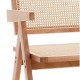 Silla de comedor en madera y ratán - Elegancia natural | fanmuebles