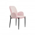 Cadeira de jantar Beca estofada em tecido rosa 57 x 88 x 60 cm