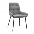 Silla de comedor Caracas tapizado Easy Clean Gris - Negro 54 x 88 x 55 cm