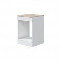 Meuble bas de cuisine pour four 60 cm Kira Blanc brillant 60 x 90 x 60 cm