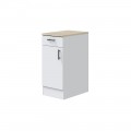 Module de cuisine basse 40 cm Kira 1 tiroir et 1 porte Shine blanc - Chêne canadien 40 x 90 x 60 cm