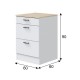 Cajonera cucina Kira 60 cm Bianco Brillo - Roble Canadian Суский fanmuebles