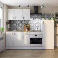 Cucina completamente modulare Malaga Kira Brillo bianco - Roble canadese 240 x 211 x 60 cm