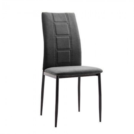 Silla de comedor Roxana en tela gris