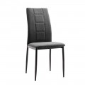 Silla de comedor Roxana tapizado tela Gris 44 x 99 x 55 cm